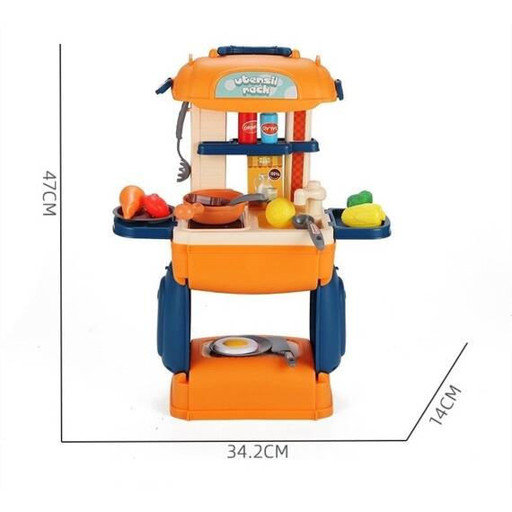 Set de bucatarie multifunctional 3 in 1 DacEnergy©, realizat din plastic ABS, portabil, joc de rol, joc imaginativ, stimulare senzoriala, 31 de accesorii, multicolor - 5- Roveli