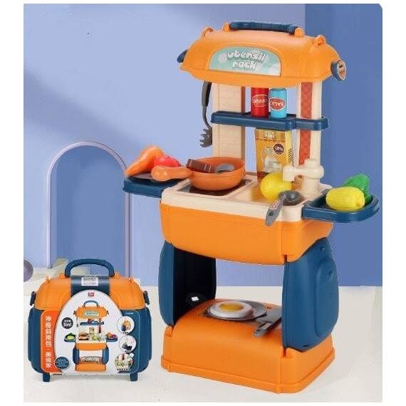 Set de bucatarie multifunctional 3 in 1 DacEnergy©, realizat din plastic ABS, portabil, joc de rol, joc imaginativ, stimulare senzoriala, 31 de accesorii, multicolor - 6- Roveli