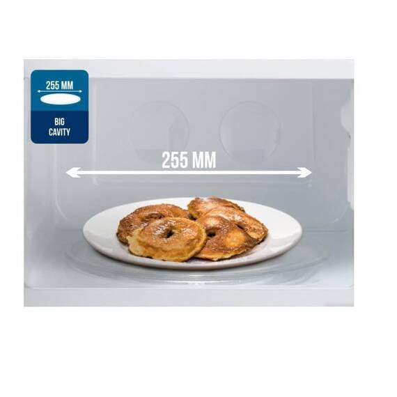 Cuptor cu microunde, timer, decongelare, blocare acces copii, 8 programe predefinite, afisare ceas, 10 nivele de putere, 20 litri, 700 W, 25.9 x 44 x 36 cm, negru - 8- Roveli