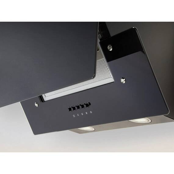 Hota incorporabila decorativa, 350m3/h, 65W, filtru de grasime din aluminiu, 60x28 cm, negru mat, designe deosebit - 5- Roveli