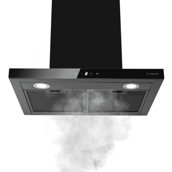Hota decorativa Turbionaire, din otel inoxidabi, 1 motor, 122 W, 3 viteze, functie Boost, display digital, latime 60 cm, filtru de grasimi in 5 straturi, neagra - 2- Roveli