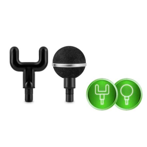 Pistol de masaj corporal, ecran LCD, 8 accesorii, protectie la supraincalzire, geanta de voiaj, design ergonomic, 20 de viteze, 3200 rotatii pe minut, negru - 6- Roveli