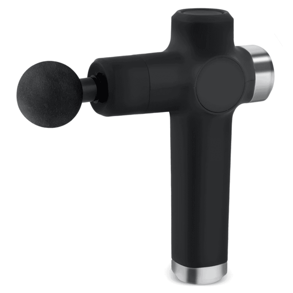 Pistol de masaj corporal, 8 accesorii, protectie la supraincalzire, 3200 rotatii pe minut, 7 trepte de viteza, design ergonomic, negru mat - 4- Roveli