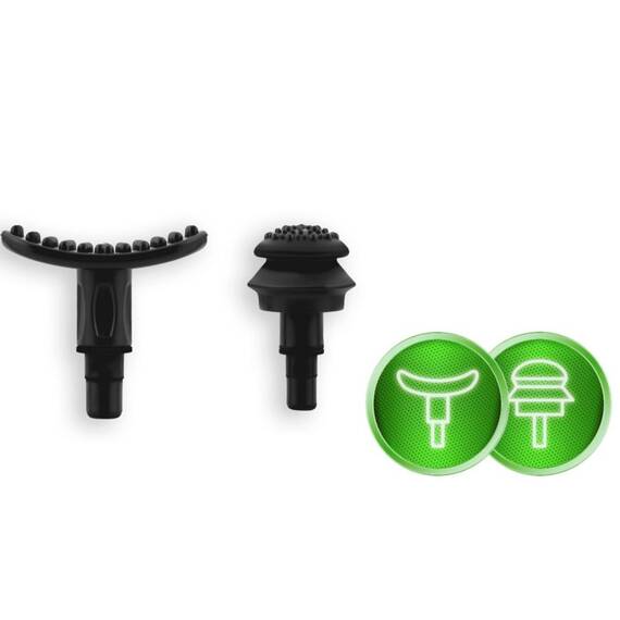 Pistol de masaj corporal, 8 accesorii, protectie la supraincalzire, 3200 rotatii pe minut, 7 trepte de viteza, design ergonomic, negru mat - 10- Roveli