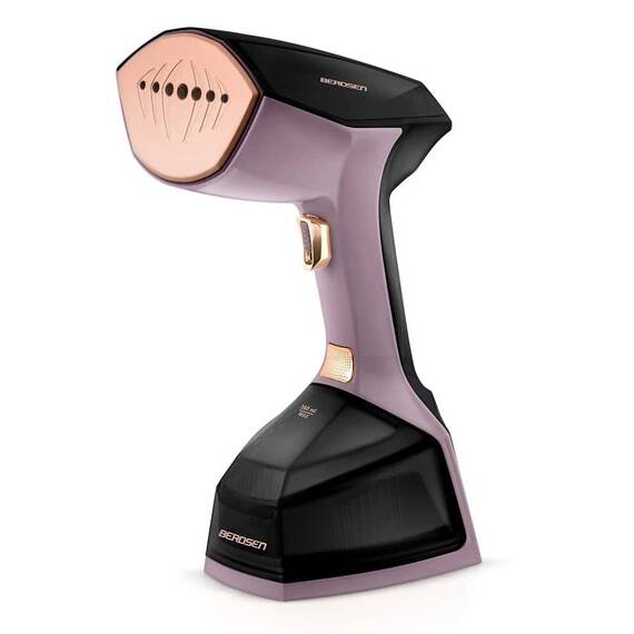 Aparat de calcat vertical cu abur, iesire de abur cu o putere de 45 g/min, recipient 360 ml, atasament pentru perie, buton automat cu blocare, display LCD, 2000 W, mov si negru - - Roveli
