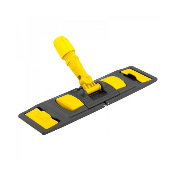 Set de curatenie profesional DacEnergy©, maner din aluminiu, mop plat din microfibra cu lungimea de 40 cm, storcator tip presa, galeata cu 2 compartimente, galben - 2- Roveli