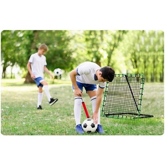 ​Poarta ricoseu antrenament fotbal rebounder, cadru stabil din otel, plasa din material PE durabil, sprijina dezvoltarea fizica a copiilor, 100 × 100 × 87 cm, negru si verde - 2- Roveli
