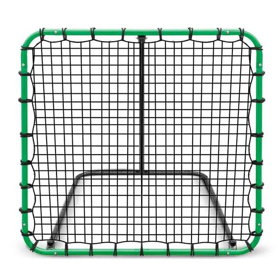 ​Poarta ricoseu antrenament fotbal rebounder, cadru stabil din otel, plasa din material PE durabil, sprijina dezvoltarea fizica a copiilor, 120 × 120 × 107 cm, negru si verde - 2- Roveli