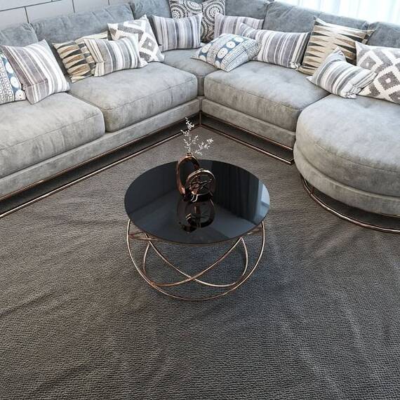 Masuta de cafea DacEnergy©, cadru metalic cromat aramiu, sticla neagra lucioasa, design unic, atractiv, forma rotunda, fixa, 75 x 45 cm - 2- Roveli
