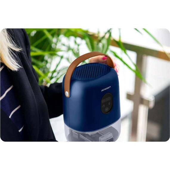 Dezumidificator , rezervor detasabil 1000 ml, alimentare 220 - 240 V, capacitate mare 400 ml/ 24h, 34 dB, 22,5W, tehnologia Peltier, mod de noapte, albastru - 4- Roveli