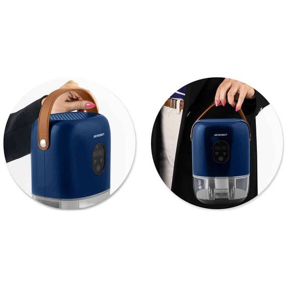Dezumidificator , rezervor detasabil 1000 ml, alimentare 220 - 240 V, capacitate mare 400 ml/ 24h, 34 dB, 22,5W, tehnologia Peltier, mod de noapte, albastru - 7- Roveli