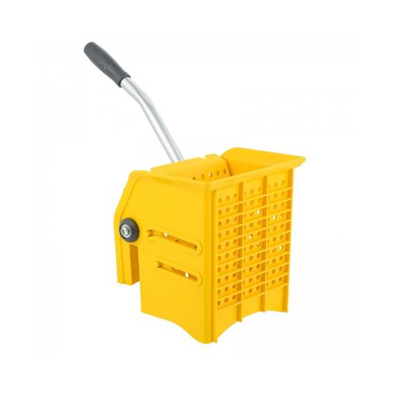 Carucior de curatenie DacEnergy©, plastic durabil, capacitate dubla, 10 si 24 l, storcator profesional pentru mop, patru roti, maner ergonomic, galben - 3- Roveli