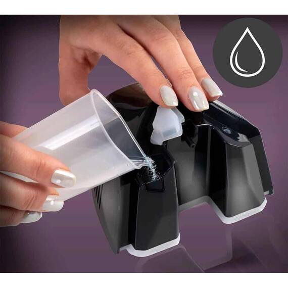 Aparat de calcat vertical cu abur, iesire de abur cu o putere de 45 g/min, recipient 360 ml, atasament pentru perie, buton automat cu blocare, display LCD, 2000 W, mov si negru - 4- Roveli