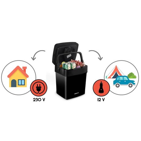 ​Lada frigorifica, din material PVC, afisaj electronic, mod de functionare Eco si Normal, PowerCharge, functia de racire si incalzire, 220-240 V, 12 V, 32 L, negru ​ - 7- Roveli