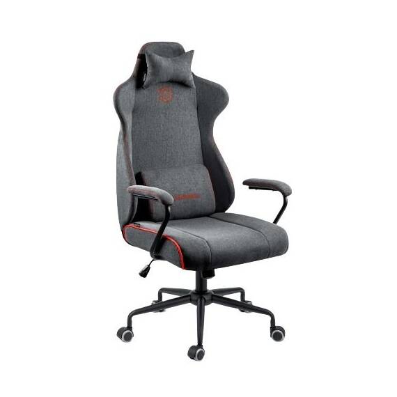 Scaun de birou DacEnergy, din material, baza metalica, 2 perne, inaltime reglabila, functia de balansare SoftSwing, ergonomic, gri - - Roveli