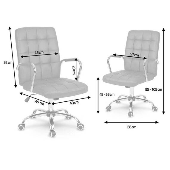 Scaun birou DacEnergy, ergonomic, din piele, baza stabila, cromata, roti duble din cauciuc, inclinare TILT cu functia de blocare in pozitia verticala, gri lucios - 3- Roveli
