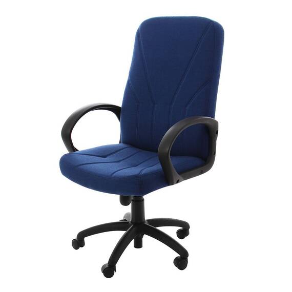 Scaun birou directorial DacEnergy©, rotativ, reglabil pe inaltime, dimensiuni 118x64x69cm, structura polipropilena, tapiterie din stofa, culoare albastru inchis - 3- Roveli