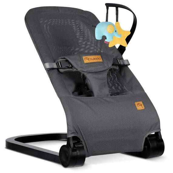 Balansoar bebelusi, cadru metalic, material textil, pozitie sigura, ergonomica, pliabil, reglare inclinare a spatarului in 3 trepte, picioare anti-alunecare, cu jucarii, gri - 7- Roveli