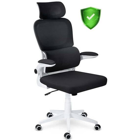 Scaun de birou DacEnergy©, microplasa, stil modern, inaltime reglabila, suport ergonomic conturat pentru coloana lombara, tetiera reglabila, functia de balansare, negru - 8- Roveli