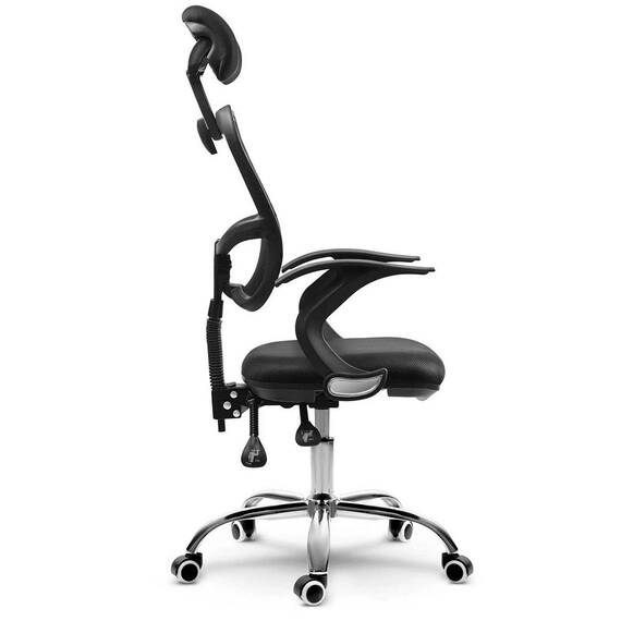 Scaun de birou DacEnergy©, realizat din microplasa, baza cromata cu cinci roti, ergonomic, functia de balansare SoftSwing, inaltime reglabila, tetiera reglabila, negru - 8- Roveli