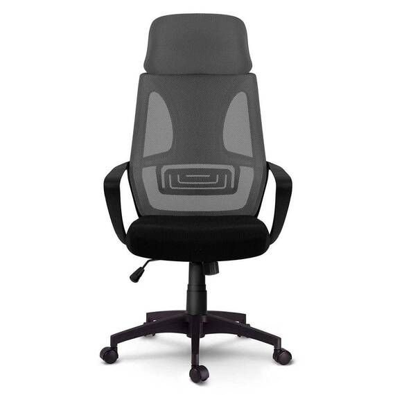Scaun de birou DacEnergy©, tapiterie micro-plasa, cotiere din plastic, reglarea inaltimii si tetiera, roti duble, cauciucate, forma ergonomica, gri - 9- Roveli