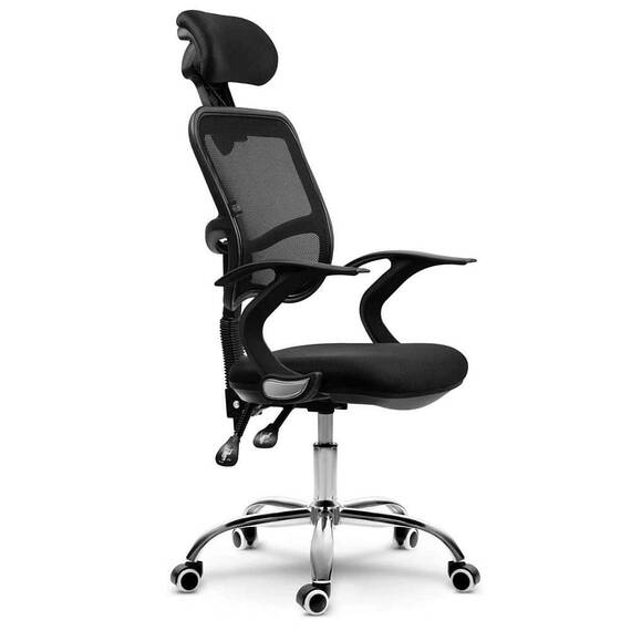 Scaun de birou DacEnergy©, realizat din microplasa, baza cromata cu cinci roti, ergonomic, functia de balansare SoftSwing, inaltime reglabila, tetiera reglabila, negru - 9- Roveli