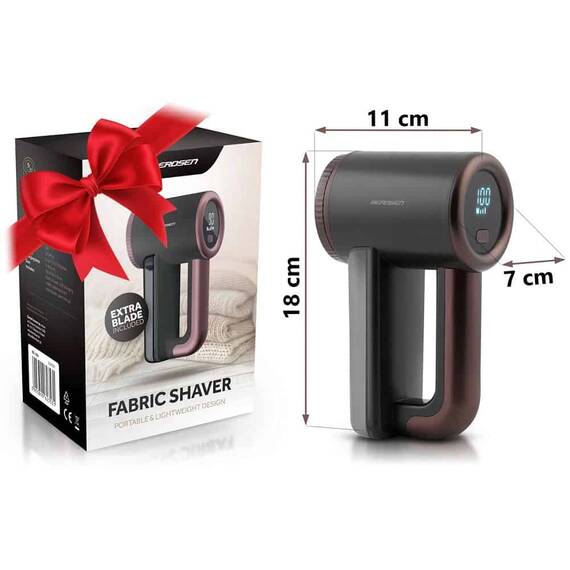 Aparat de curatat scame electric, lame din otel inoxidabil, ecran LCD, 3 niveluri de intensitate a puterii, recipient mare de 120 ml, baterie 2000 mAh, negru - 10- Roveli