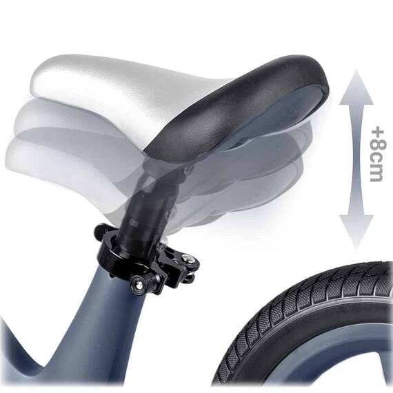 Bicicleta de echilibru pentru copii, cadru durabil, sa din spuma, manere cauciucate, inaltimea scaunului reglabila, roti de spuma EVA, 12 inchi, albastru - 8- Roveli