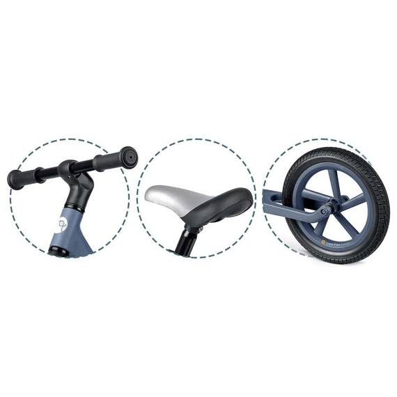 Bicicleta de echilibru pentru copii, cadru durabil, sa din spuma, manere cauciucate, inaltimea scaunului reglabila, roti de spuma EVA, 12 inchi, albastru - 9- Roveli