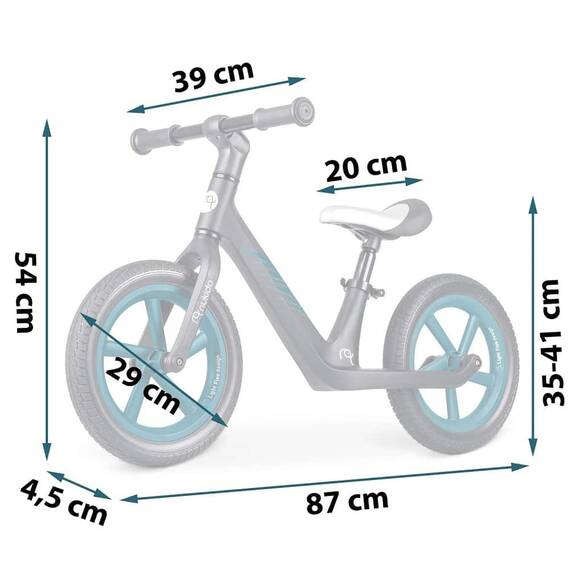 Bicicleta de echilibru pentru copii, cadru durabil, sa din spuma, manere cauciucate, inaltimea scaunului reglabila, roti de spuma EVA, 12 inchi, gri inchis - 2- Roveli