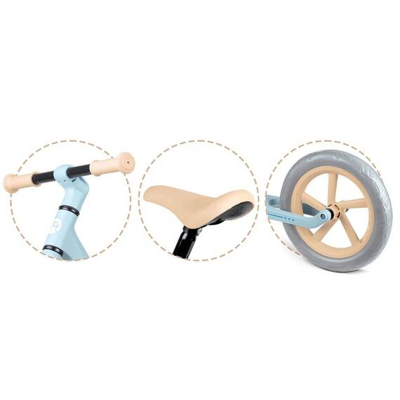 Bicicleta de echilibru pentru copii, cadru durabil, sa din spuma, manere cauciucate, inaltimea scaunului reglabila, roti de spuma EVA, 12 inchi, albastru deschis - 3- Roveli