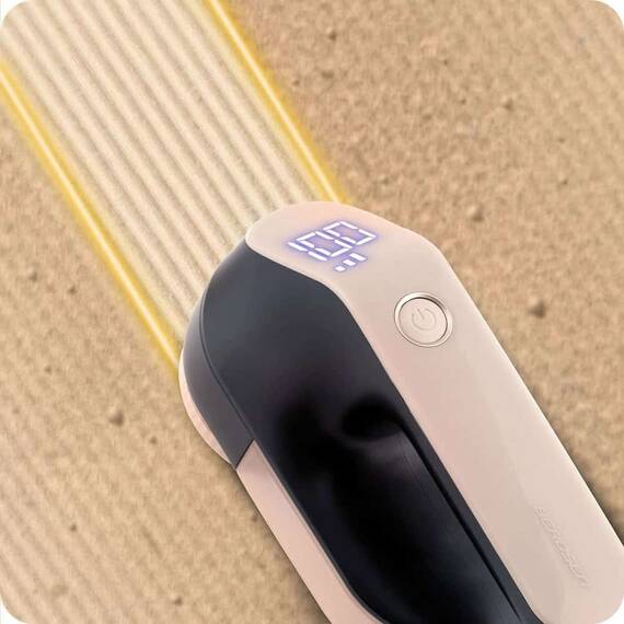 Aparat de curatat scame electric, lame din otel inoxidabil, ecran LCD, 3 niveluri de intensitate a puterii, recipient mare de 120 ml, baterie 2000 mAh, negru si roz - 9- Roveli