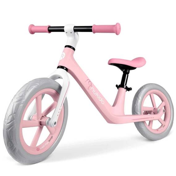 Bicicleta de echilibru pentru copii, cadru durabil, sa din spuma, manere cauciucate, inaltimea scaunului reglabila, roti de spuma EVA, 12 inchi, roz - 7- Roveli