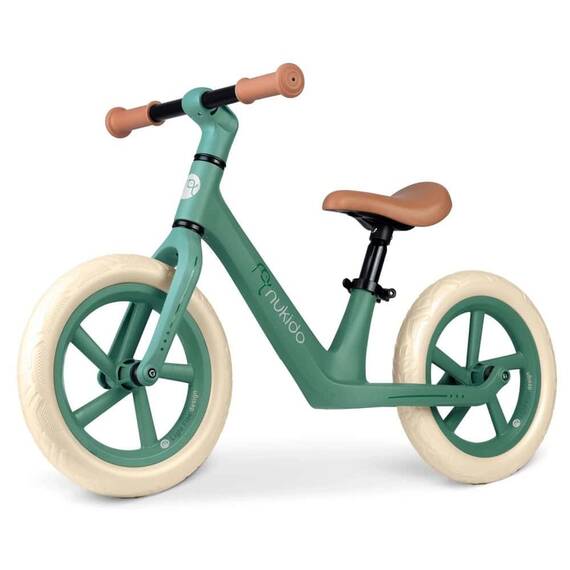 Bicicleta de echilibru pentru copii, cadru durabil, sa din spuma, manere cauciucate, inaltimea scaunului reglabila, roti de spuma EVA, 12 inchi, verde - - Roveli