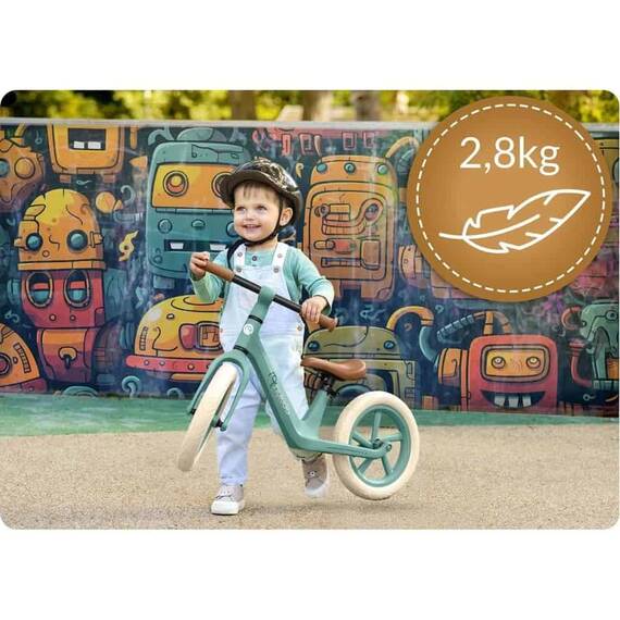 Bicicleta de echilibru pentru copii, cadru durabil, sa din spuma, manere cauciucate, inaltimea scaunului reglabila, roti de spuma EVA, 12 inchi, verde - 2- Roveli