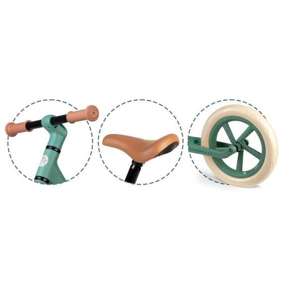 Bicicleta de echilibru pentru copii, cadru durabil, sa din spuma, manere cauciucate, inaltimea scaunului reglabila, roti de spuma EVA, 12 inchi, verde - 7- Roveli