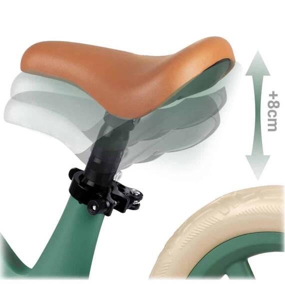 Bicicleta de echilibru pentru copii, cadru durabil, sa din spuma, manere cauciucate, inaltimea scaunului reglabila, roti de spuma EVA, 12 inchi, verde - 8- Roveli