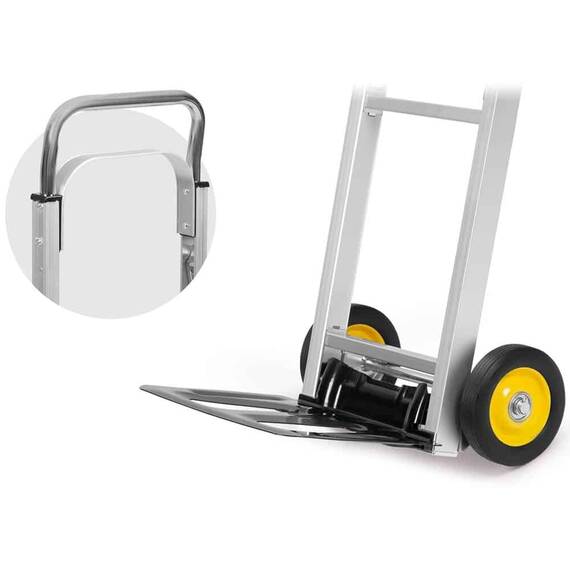 Carucior transport marfa, cadru din otel galvanizat, platforma inferioara durabila, 2 roti, reglare convenabila a inaltimii 75-108 cm, capacitate de incarcare pana la 90 kg, argintiu - 5- Roveli