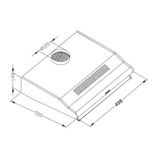 Hota de bucatarie, traditionala, control mecanic, butoane, iluminare LED, 3 viteze, 205 mc/h, 50 cm, 39 W, negru si argintiu - 6- Roveli