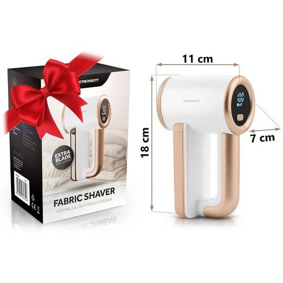 Aparat de curatat scame electric, lame din otel inoxidabil, ecran LCD, 3 niveluri de intensitate a puterii, recipient mare de 120 ml, baterie 2000 mAh, auriu - 6- Roveli