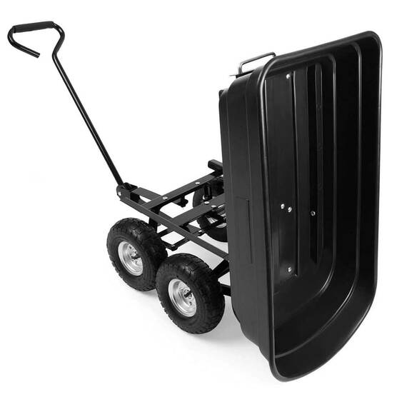 Carucior pentru gradina, otel, functia de basculare, 50x94x20 cm, capacitate de ridicare 300 kg, negru - 10- Roveli
