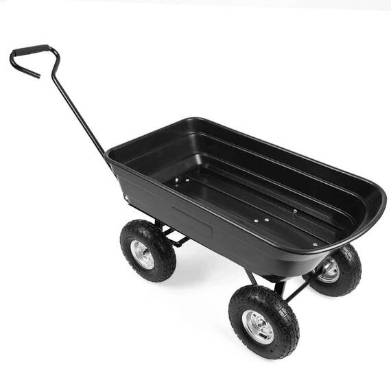 Carucior pentru gradina, otel, functia de basculare, 50x94x20 cm, capacitate de ridicare 300 kg, negru - 12- Roveli