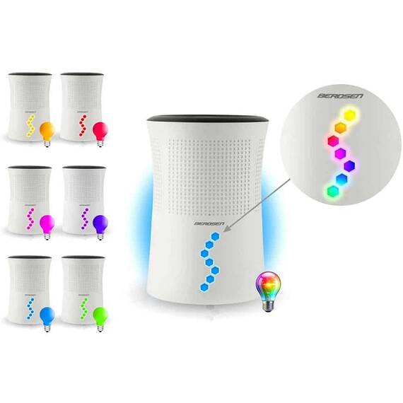 Dezumidificator, tehnologie Peltier, capacitate rezervor de apa 700 ml, functionare silentioasa 34 dB, consum de energie 22, 5 W, 220 - 240 V, lumina LED de designer, 14 x 21 x 15 cm, alb - 6- Roveli