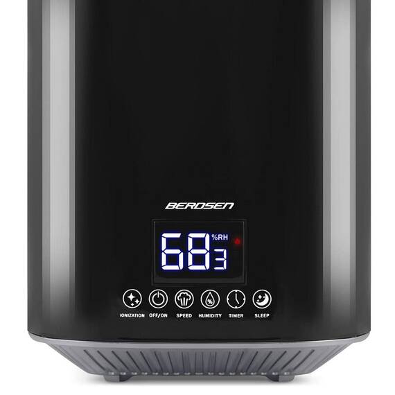 Umidificator de aer, functia de ionizare a aerului, de aromaterapie, ceata rece, oprire automata, rezervor 2, 6 l, 250 ml/h, temporizator, higrostat si higrometru incorporabil, negru lucios - 5- Roveli