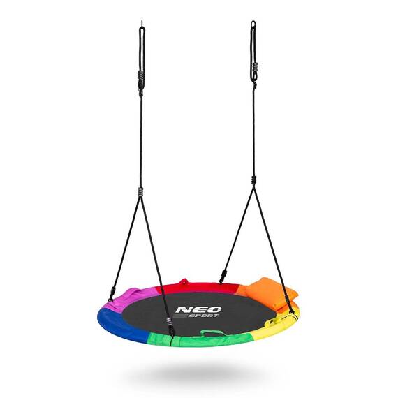 ​Leagan cuib , cadru otel, poliester Oxford 600D, forma rotunda, cu perna confortabila, greutate maxima 150 kg, 110 cm, multicolor - - Roveli