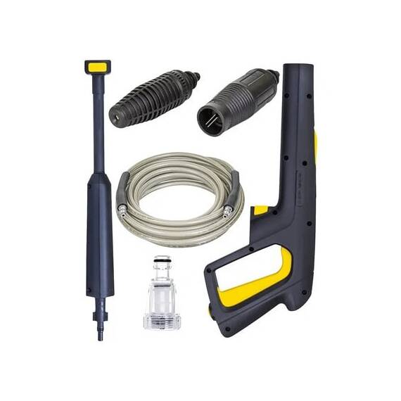 ​Aparat de spalat cu presiune, 2000 W, debit maxim 440 l/h, 140 bari, lungime furtun 8 m, negru si galben + aspirator auto - 2- Roveli