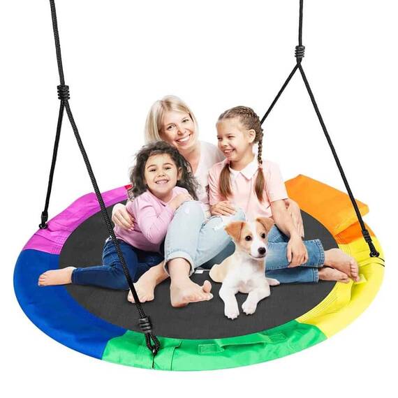 ​Leagan cuib , cadru otel, poliester Oxford 600D, forma rotunda, cu perna confortabila, greutate maxima 150 kg, 110 cm, multicolor - 4- Roveli