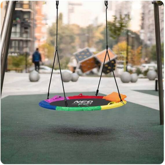 ​Leagan cuib , cadru otel, poliester Oxford 600D, forma rotunda, cu perna confortabila, greutate maxima 150 kg, 110 cm, multicolor - 5- Roveli