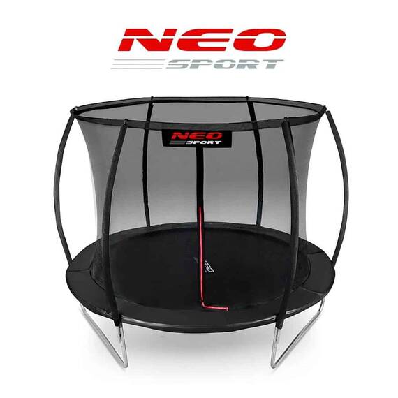 ​Trambulina de gradina , stalpi metalici profilati, scara metalica, sarcina maxima 150 kg, plasa de siguranta interna, 312 cm, neagra - 5- Roveli