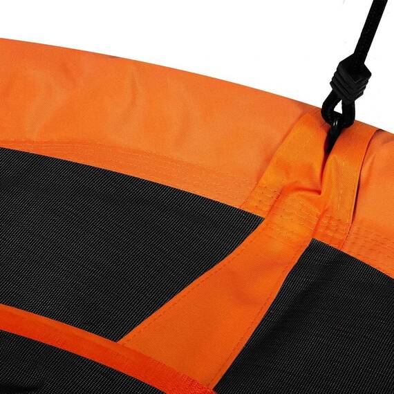 ​Leagan cuib , cadru otel, 100 % poliester, scaun confortabil, forma rotunda, 95 cm, portocaliu si negru - 5- Roveli